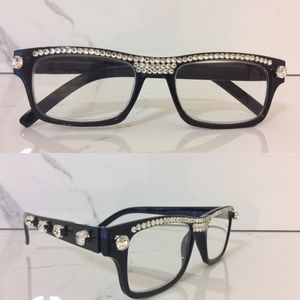 New Crystal Bling Black Frame Reading Glasses 2.75